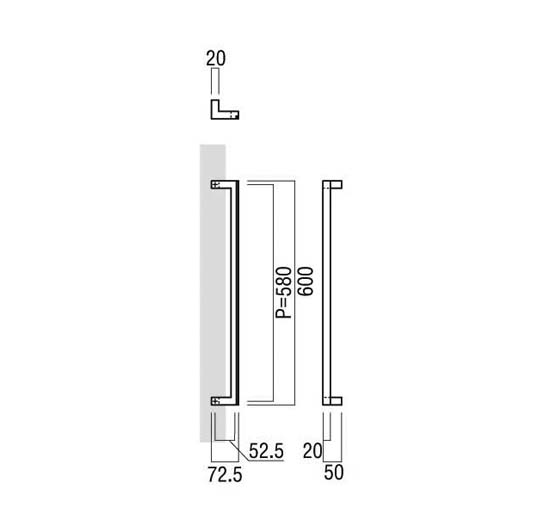 UNION(ユニオン) T2746-25-130 ドアハンドル 押し棒 1セット(内外